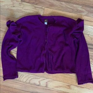 Tea Collection Purple Ruffle Cardigan